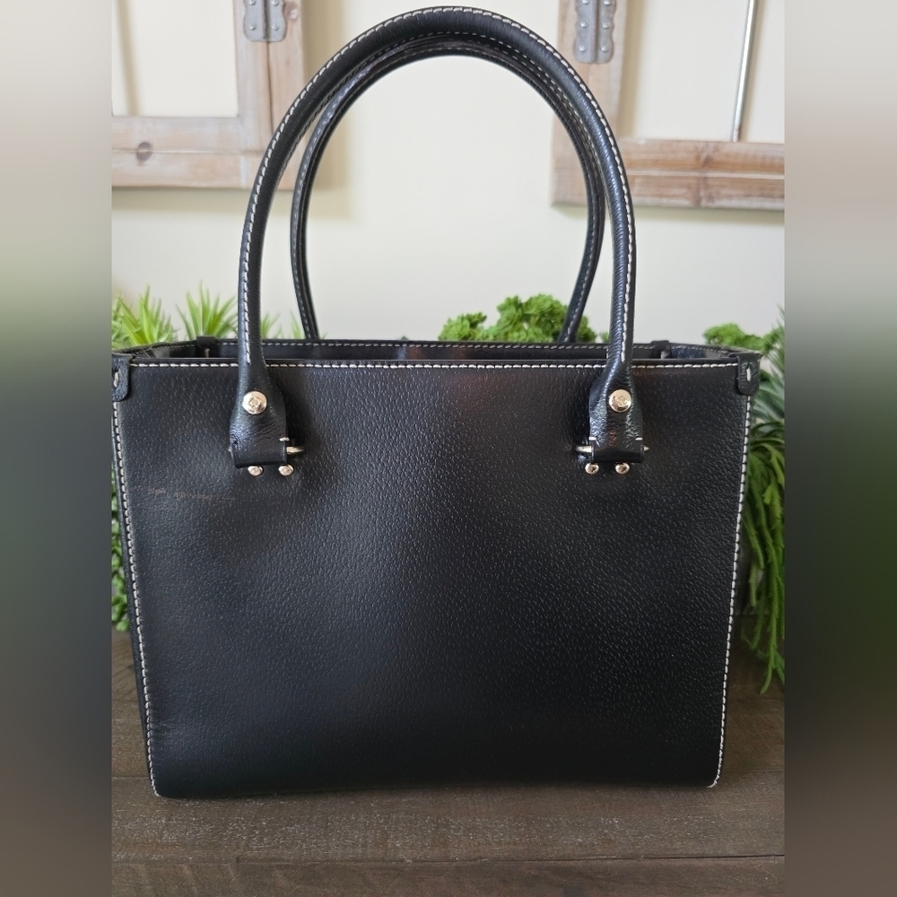 Kate Spade Smooth Black Leather Tote With Small Zip Around  Bi Fold Wallet - Picture 5 of 16
